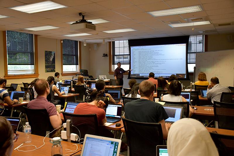 iRODS Chief Technologist Terrell Russell discusses the capabilities of the open source data management software with Cyber Carpentry participants.